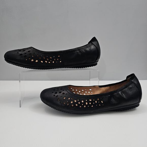 NEW Josef Seibel Pippa 29 Flat Women EU 41 Black Leather Perforated Comfy Ballet - Picture 2 of 15